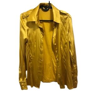 Brand New Sandra Angelozzi button down 100% silk shirt